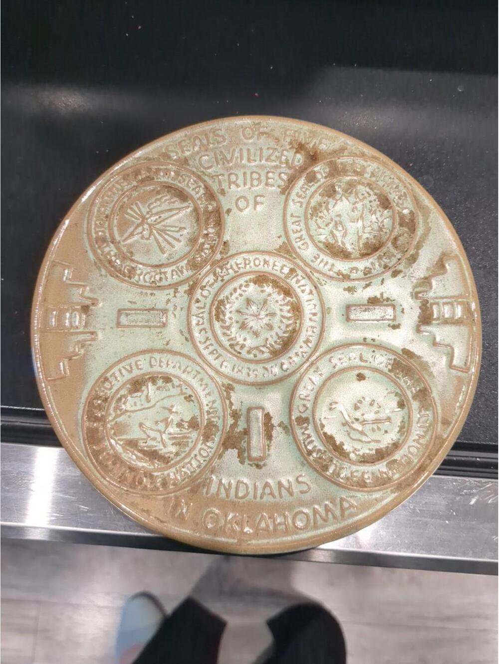 Frankoma Pottery Seals of Civilized Indian Tribes in Oklahoma Round Trivet